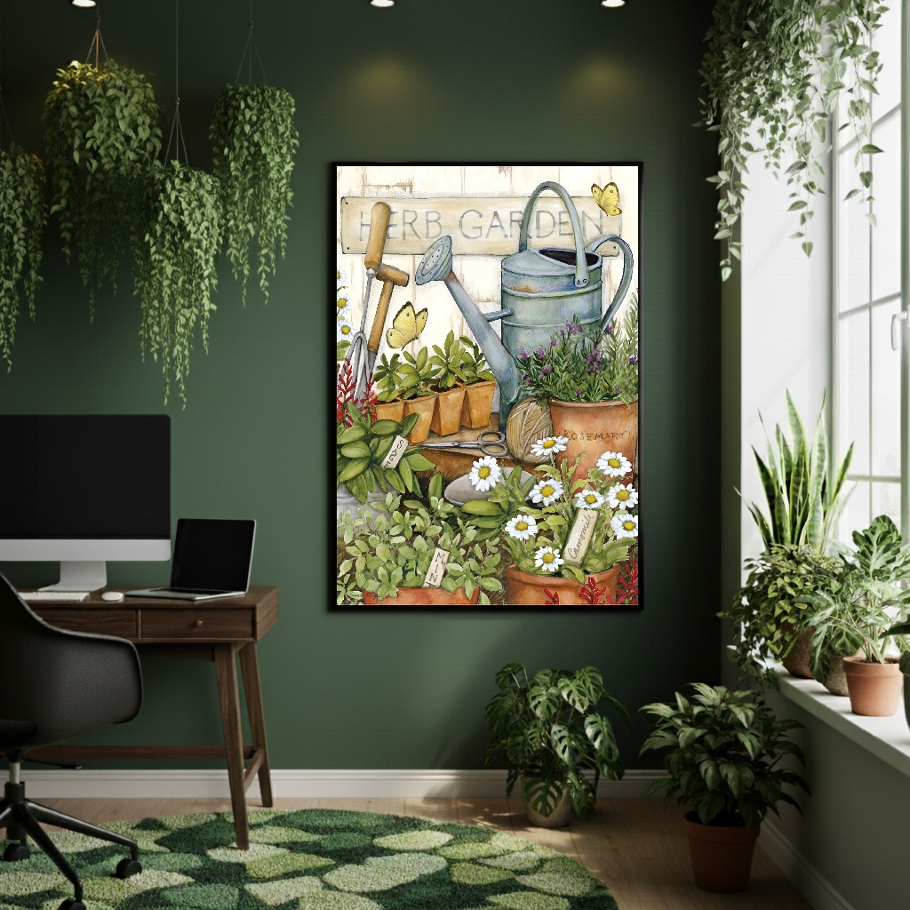 Quadro Decorativo Jardim Antigo - 70x50cm