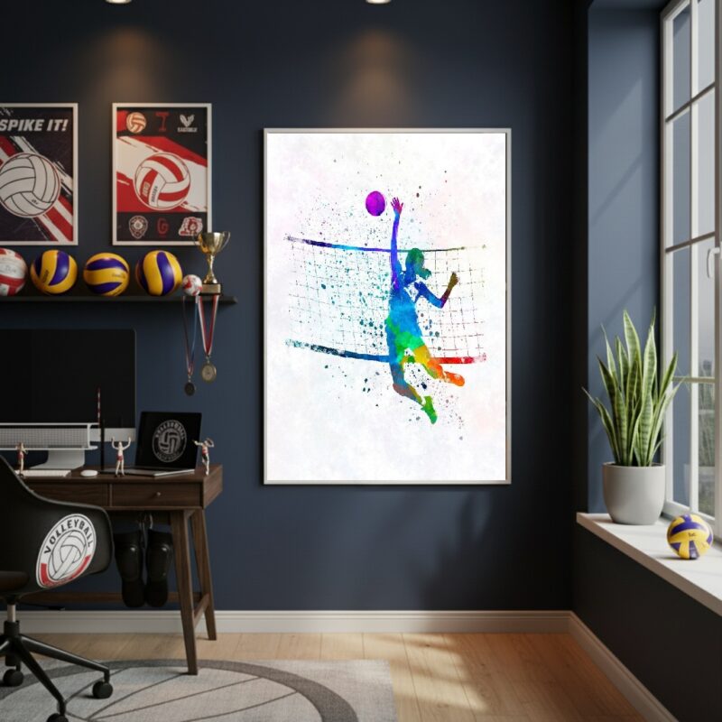 Quadro Decorativo Jogando Vôlei - 70x50 cm
