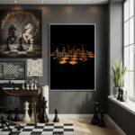 Quadro Decorativo Jogo De Xadrez - 70x50 cm
