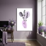 Quadro Decorativo Lavanda Abstrata - 70x50cm