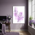 Quadro Decorativo Lavanda Contorno - 70x50cm