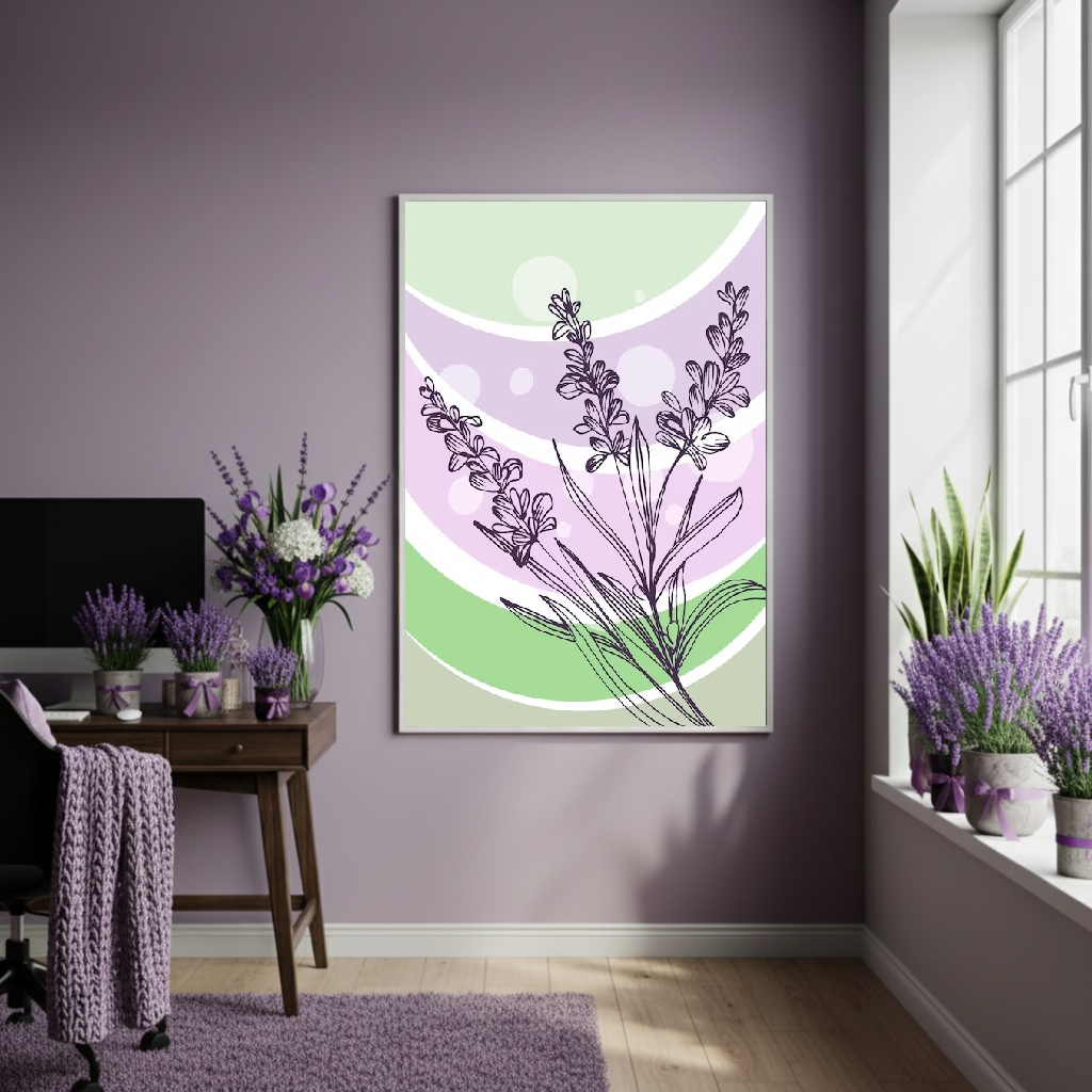 Quadro Decorativo Lavanda Harmonia - 70x50cm