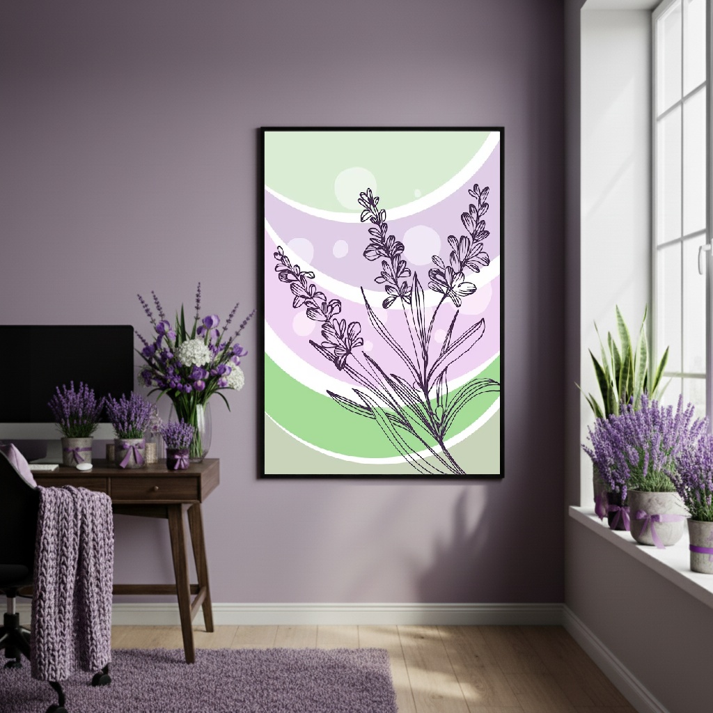Quadro Decorativo Lavanda Harmonia - 70x50cm