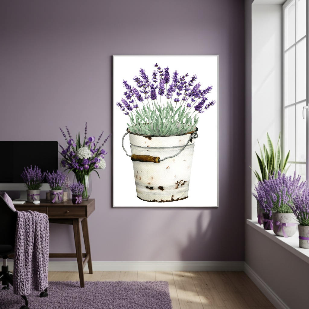 Quadro Decorativo Lavanda Interior - 70x50cm