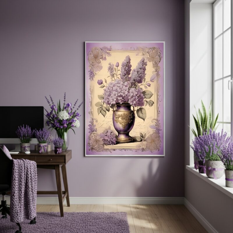 Quadro Decorativo Lavanda Presença - 70x50cm