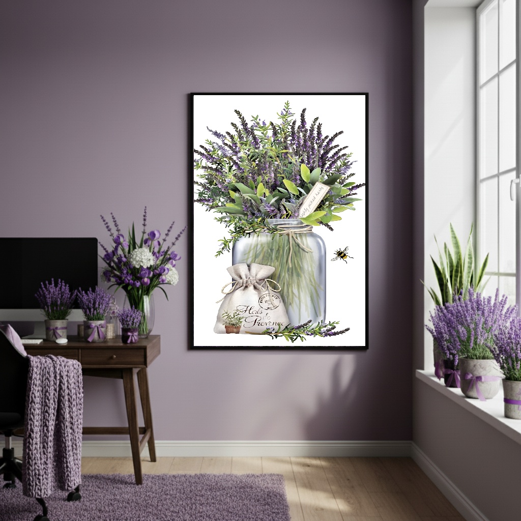 Quadro Decorativo Lavanda Pura - 70x50cm
