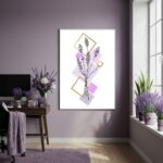 Quadro Decorativo Lavanda Quadricular - 70x50cm