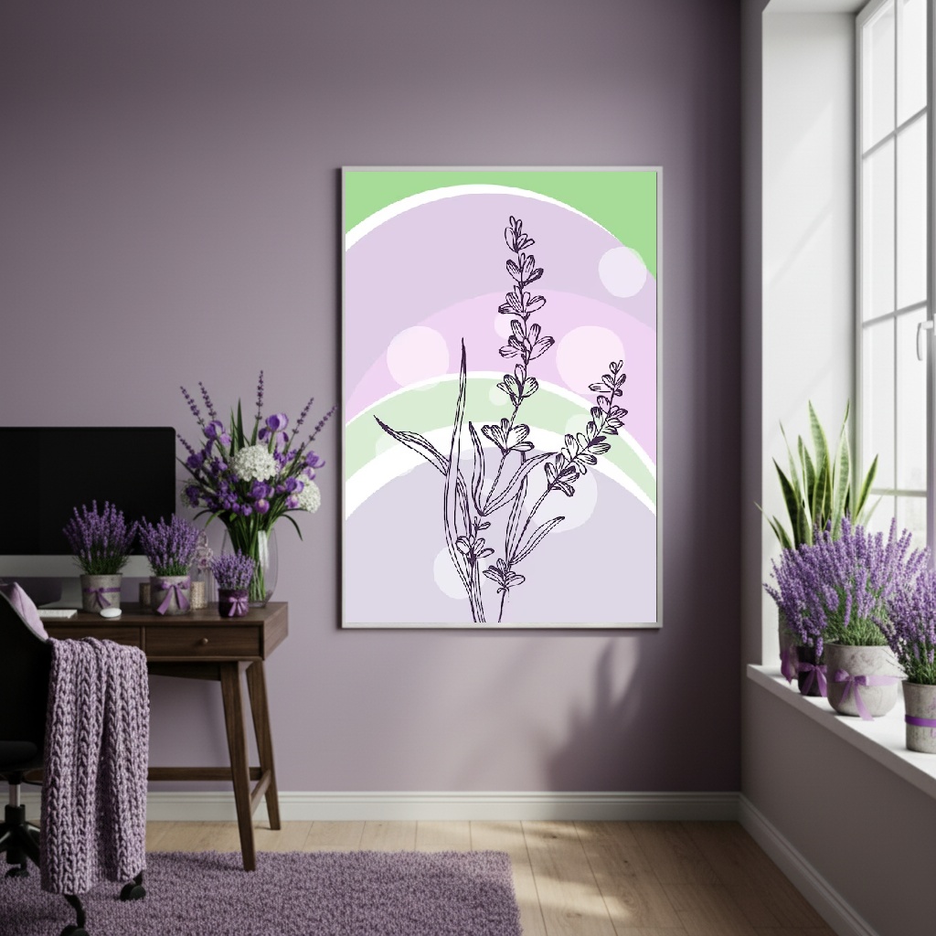 Quadro Decorativo Lavanda Serena - 70x50cm