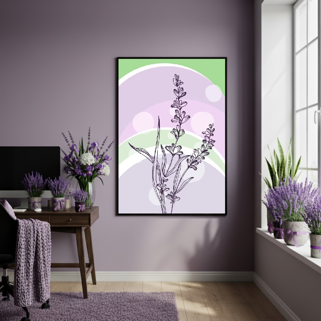 Quadro Decorativo Lavanda Serena - 70x50cm