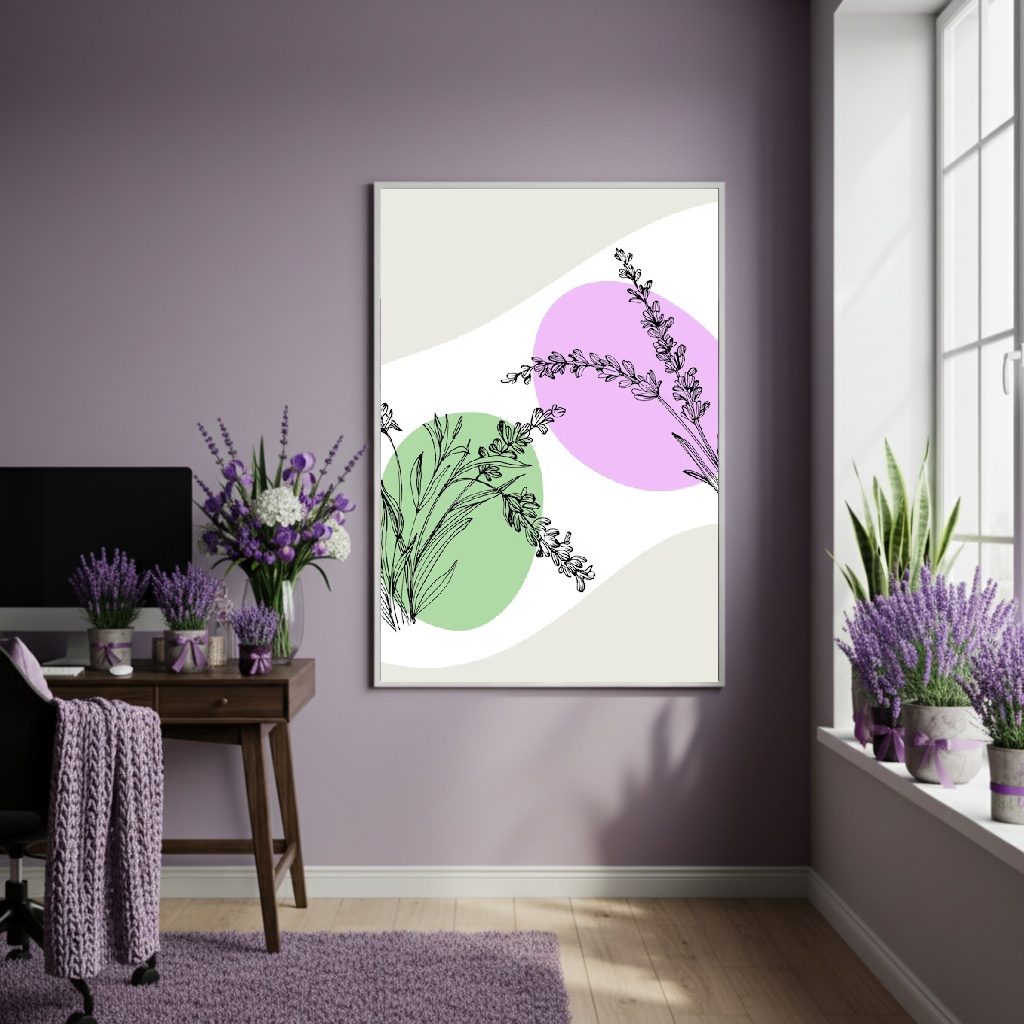 Quadro Decorativo Lavanda Silenciosa - 70x50cm