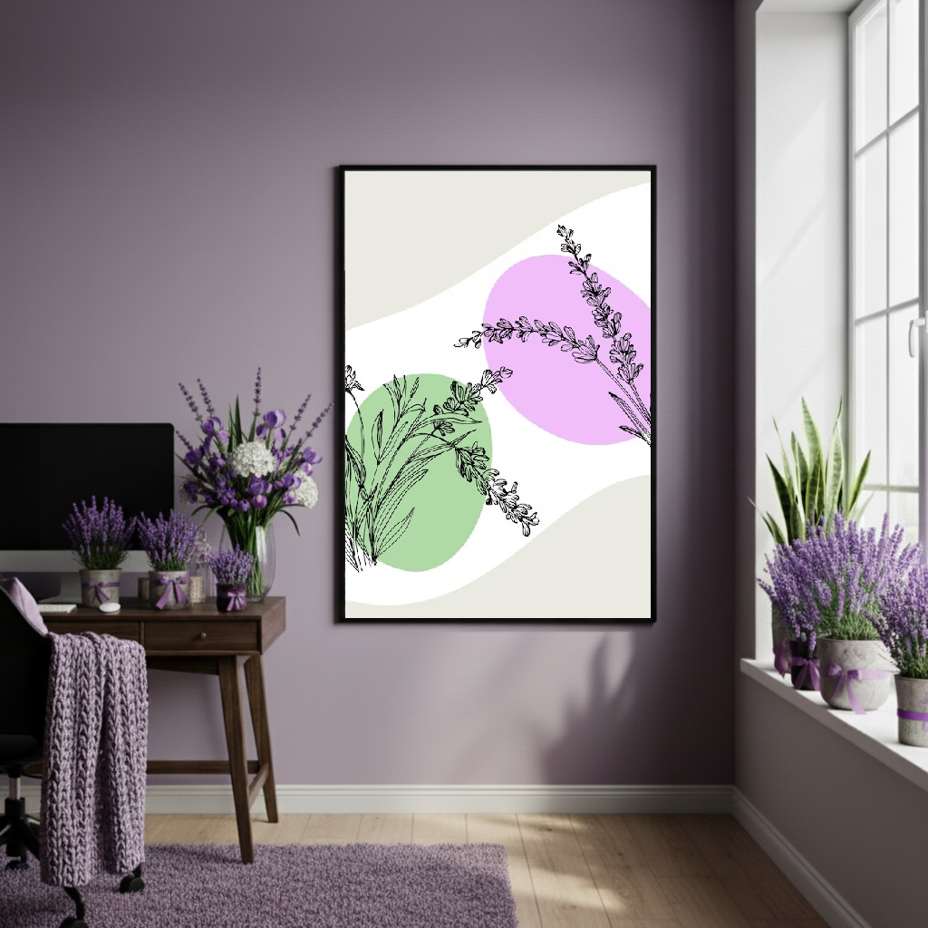 Quadro Decorativo Lavanda Silenciosa - 70x50cm