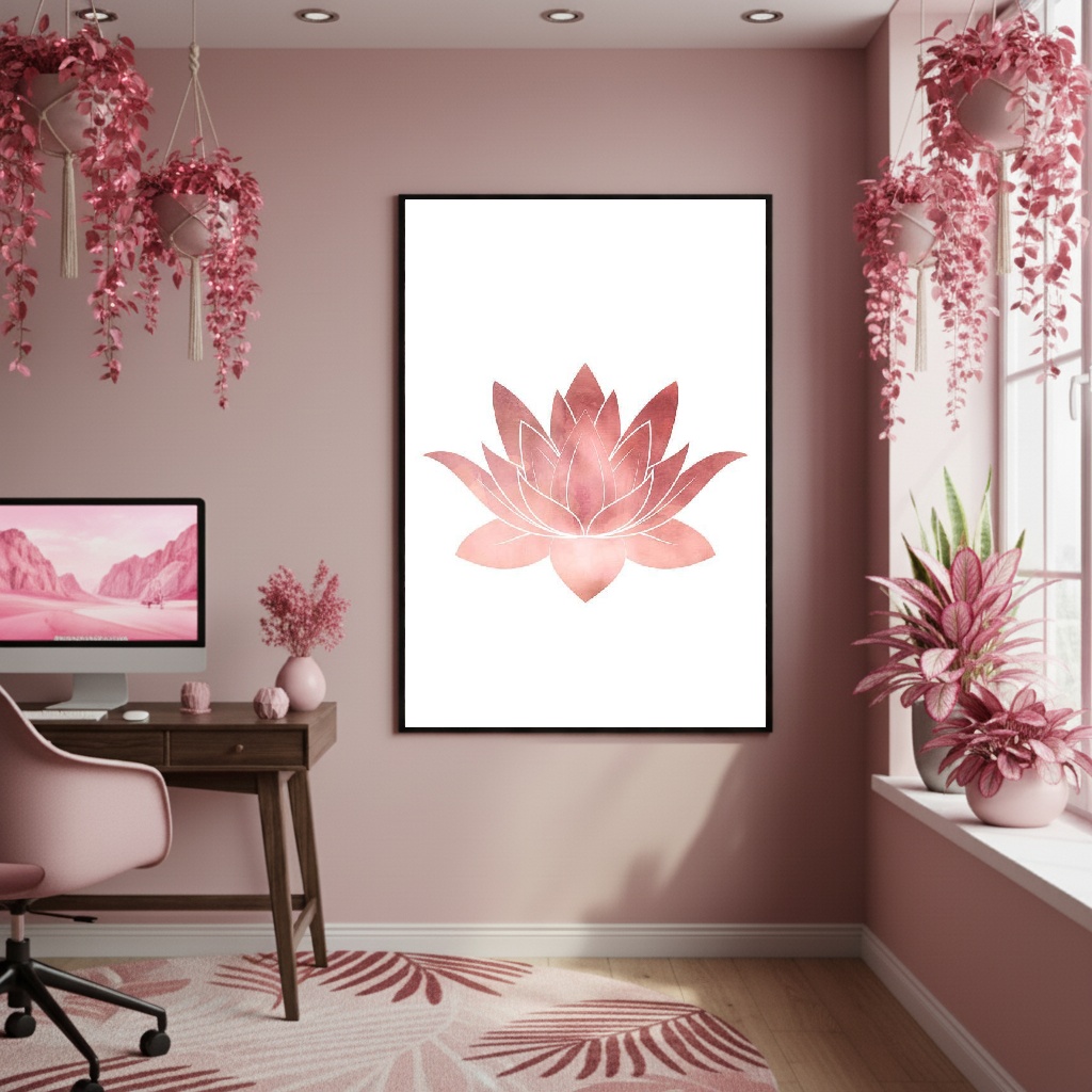 Quadro Decorativo Lótus Serena - 70x50cm