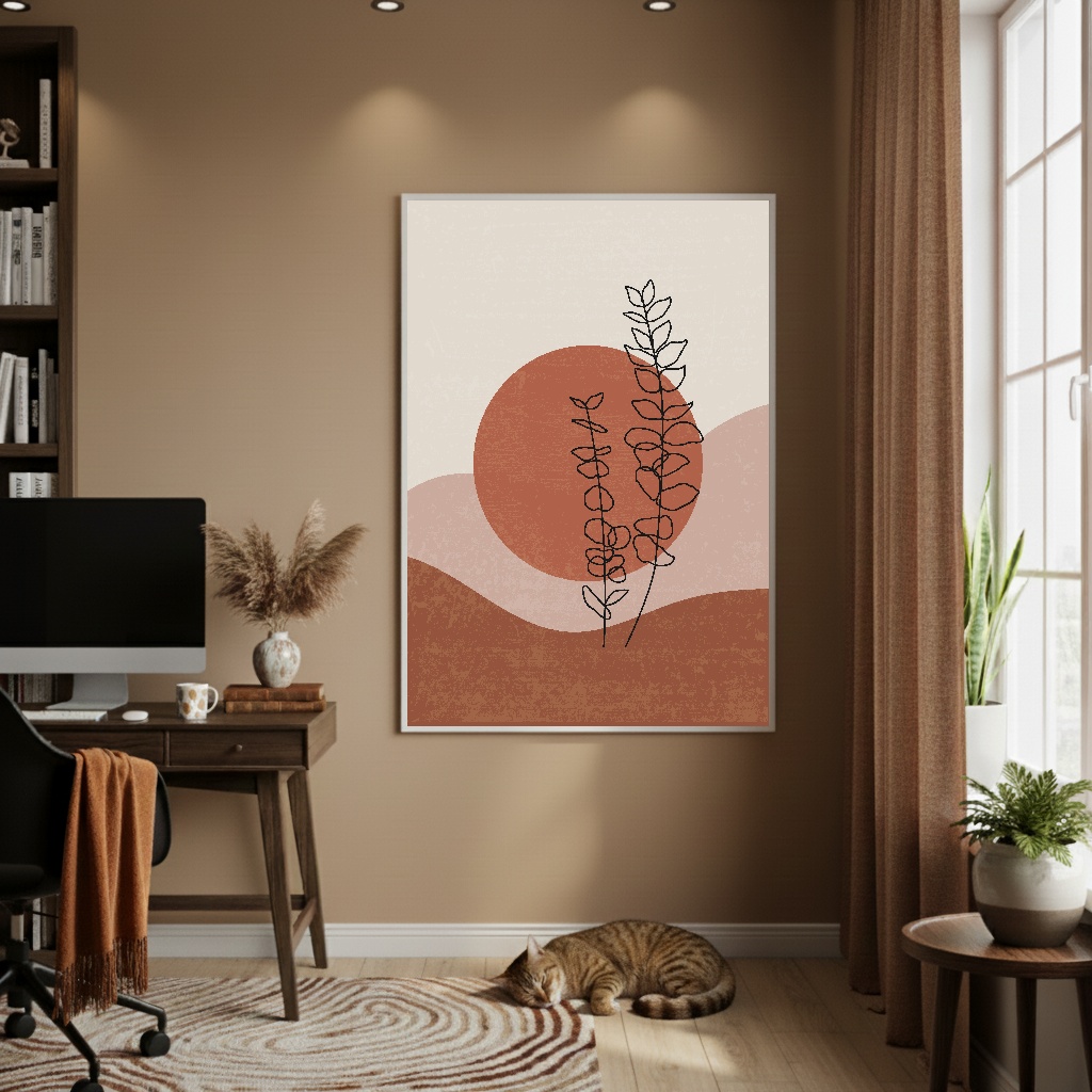 Quadro Decorativo Luar Terracota - 70x50cm