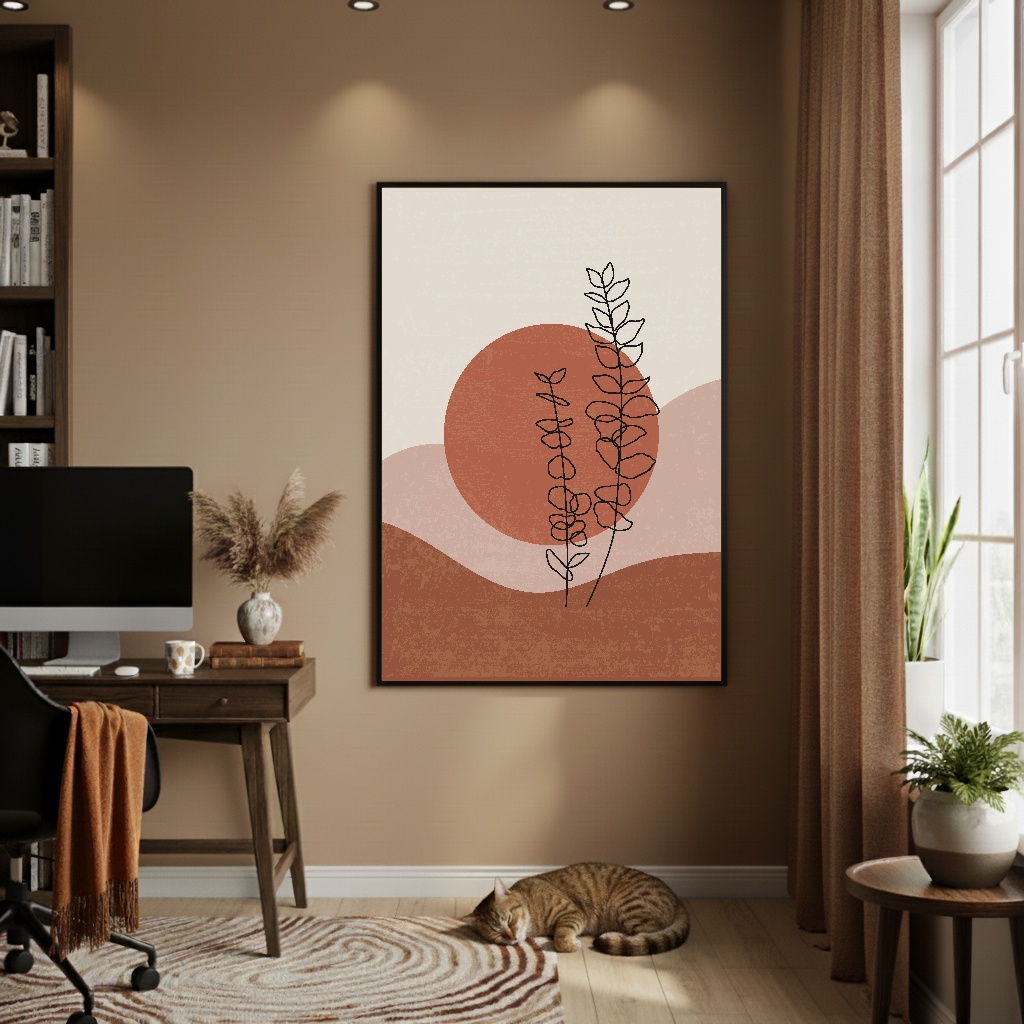 Quadro Decorativo Luar Terracota - 70x50cm