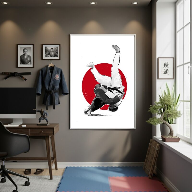 Quadro Decorativo Luta De Judô - 70x50 cm