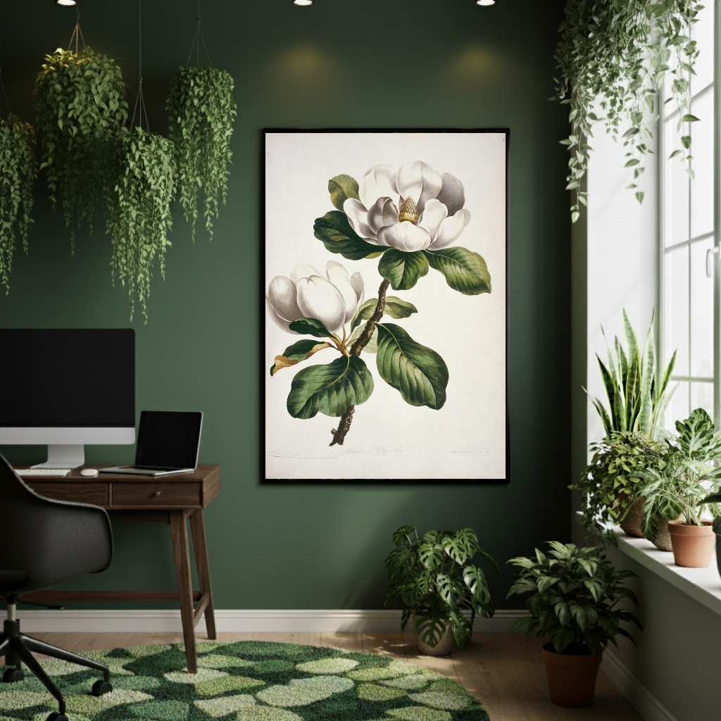 Quadro Decorativo Magnólia Vintage - 70x50cm