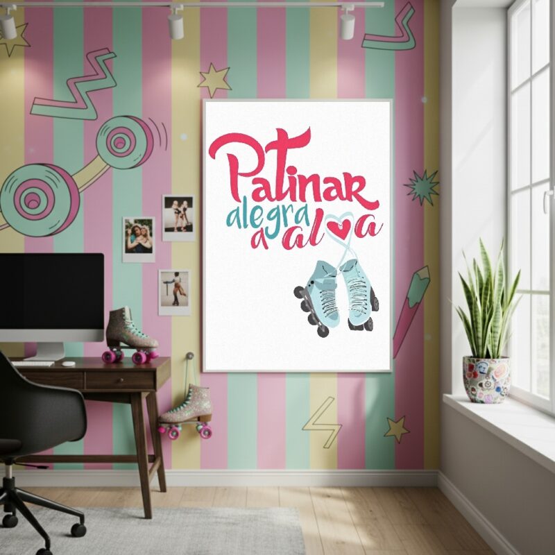 Quadro Decorativo Patinar Alegra A Alma - 70x50 cm