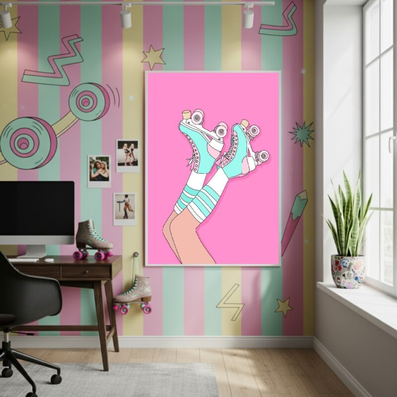 Quadro Decorativo Patins Fashion - 70x50 cm