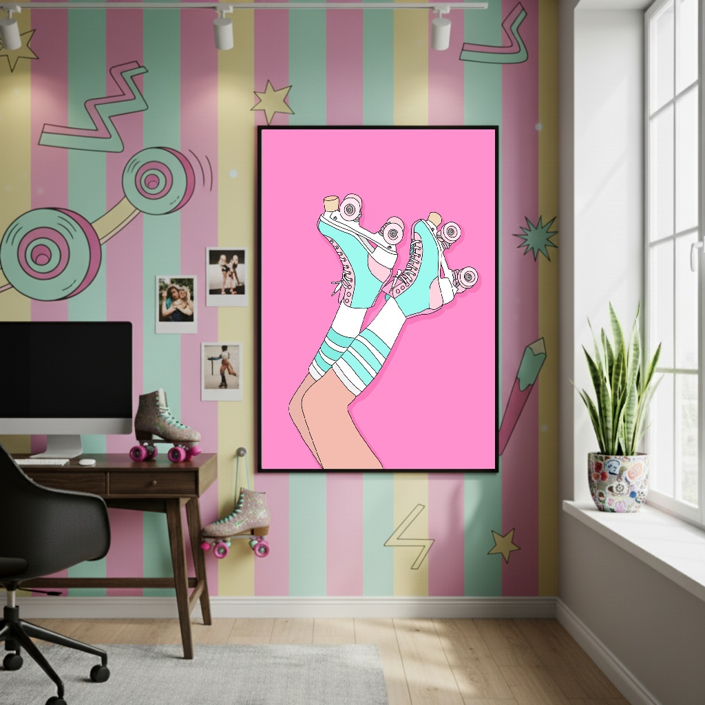 Quadro Decorativo Patins Fashion - 70x50 cm