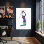 Quadro Decorativo Pegada De Vôlei - 70x50 cm