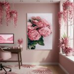 Quadro Decorativo Peônias Frescas - 70x50cm