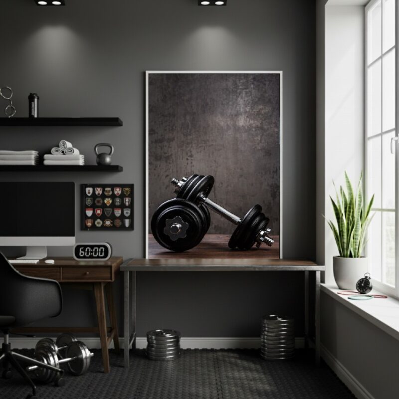 Quadro Decorativo Pesos De Academia - 70x50 cm