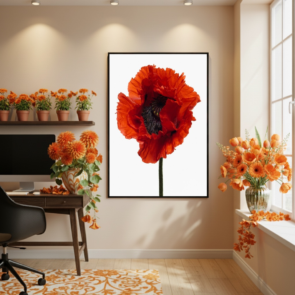 Quadro Decorativo Pétala Tangerina - 70x50cm