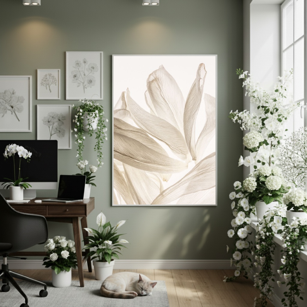 Quadro Decorativo Pétalas Claras - 70x50cm
