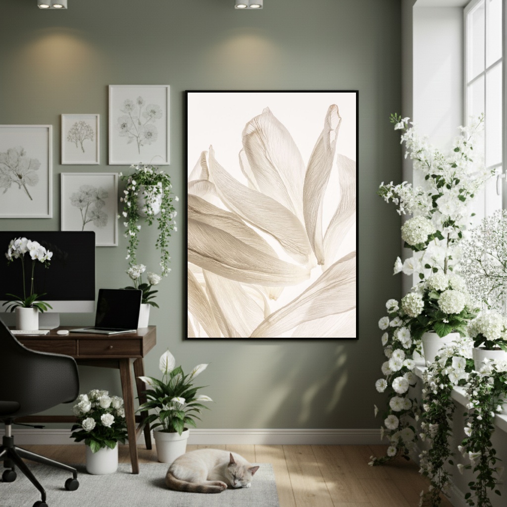 Quadro Decorativo Pétalas Claras - 70x50cm