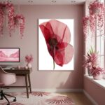 Quadro Decorativo Pétalas Rosas - 70x50cm