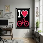 Quadro Decorativo Placa Amo Bicicleta-70x50cm