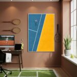 Quadro Decorativo Quadra De Tênis-70x50cm