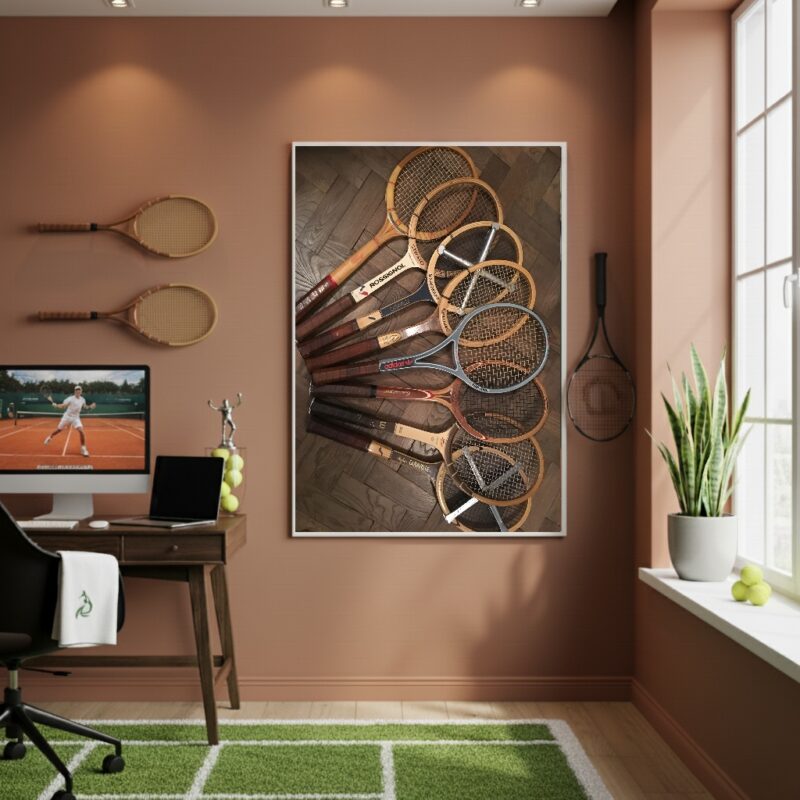 Quadro Decorativo Raquetes De Tênis-70x50cm