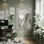 Quadro Decorativo Rosa Branca - 70x50cm