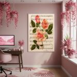 Quadro Decorativo Rosa Musical - 70x50cm
