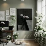 Quadro Decorativo Rosas Brancas - 70x50cm