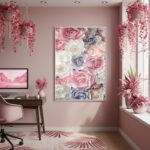 Quadro Decorativo Rosas Tons Pastéis - 70x50cm