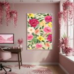 Quadro Decorativo Rosas Tropicais - 70x50cm