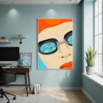 Quadro Decorativo Rosto De Nadador - 70x50 cm