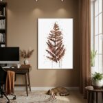 Quadro Decorativo Samambaia Marrom - 70x50cm