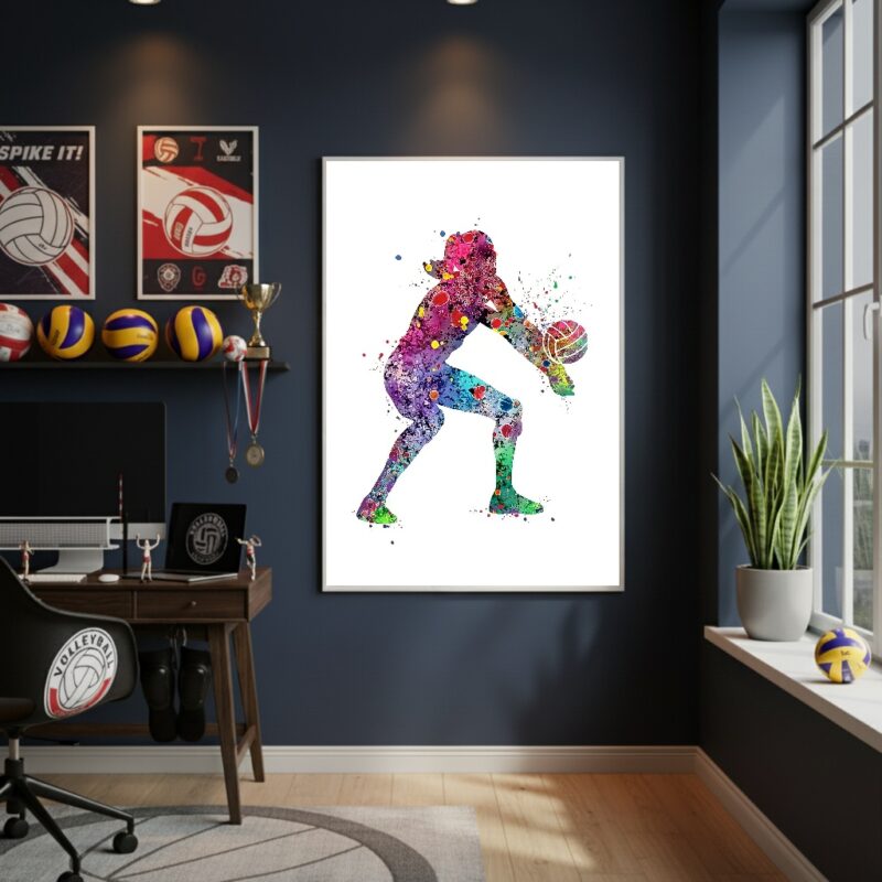 Quadro Decorativo Saque De Vôlei-70x50cm