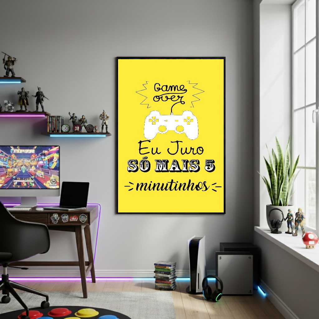 Quadro Decorativo Só Mais 5 Minutinhos-70x50cm
