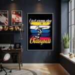 Quadro Decorativo Só Quero Jogar Vôlei-70x50cm
