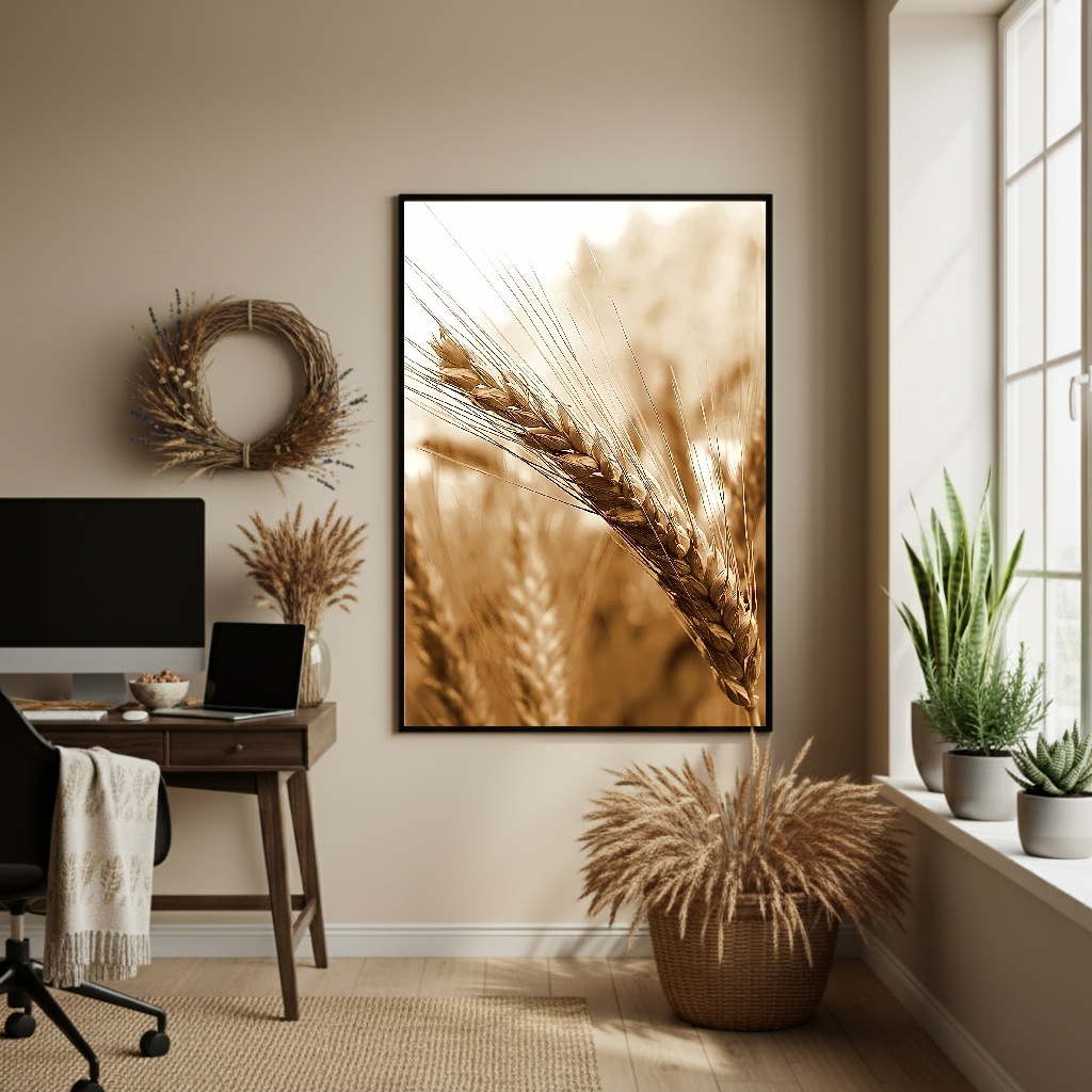 Quadro Decorativo Trigo Ao Vento - 70x50cm