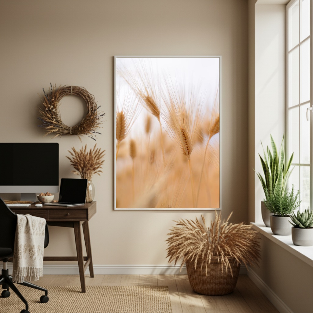 Quadro Decorativo Trigo Em Movimento - 70x50cm