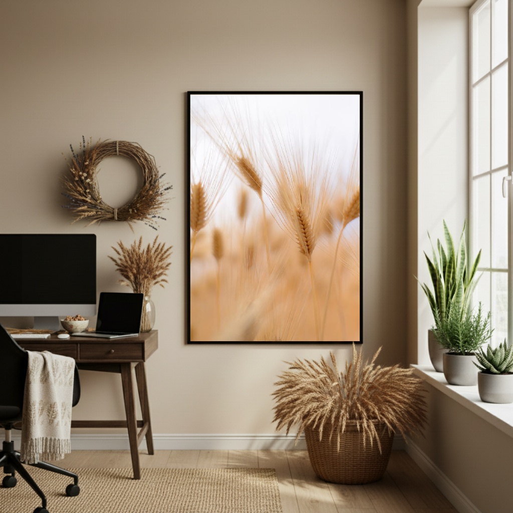 Quadro Decorativo Trigo Em Movimento - 70x50cm
