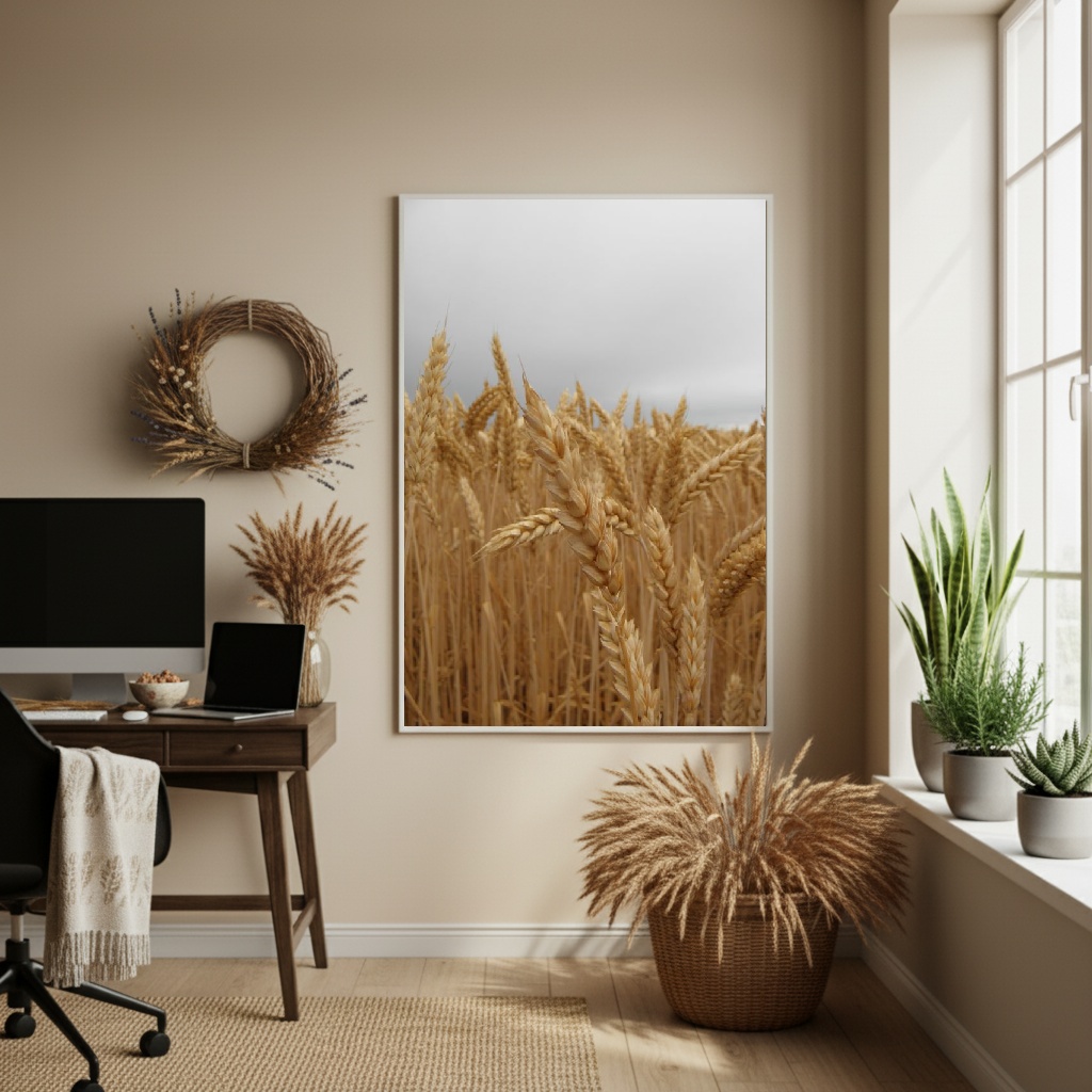 Quadro Decorativo Trigo Que Dança - 70x50cm