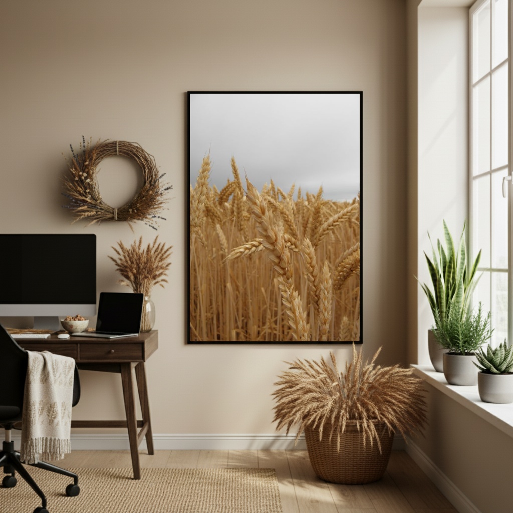 Quadro Decorativo Trigo Que Dança - 70x50cm