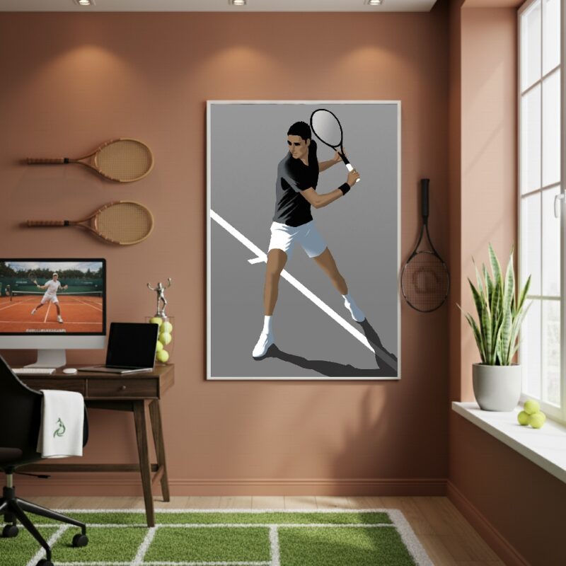 Quadro Decorativo Uma Jogadora De Tênis-70x50cm