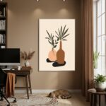 Quadro Decorativo Vasos Cor Marrom - 70x50cm